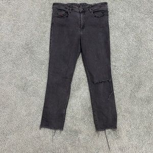 DIESEL Skinzee-High-xp raw hem ripped jeans